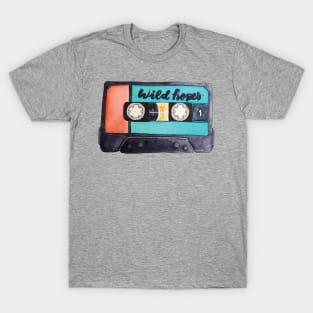 Wild Hopes nostalgic vintage watercolor cassette tape T-Shirt